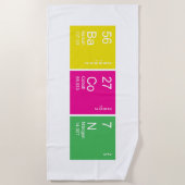 Farbenfrohe, periodisch aufgestellte Tafel Strandtuch (Vorderseite)