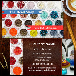Farbenfrohe Perlen Handmade Schmuck Business Card Visitenkarte