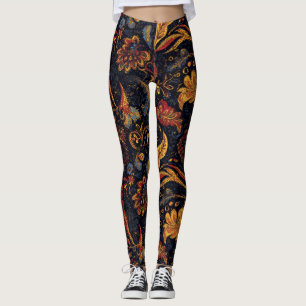Farbenfrohe persische Blumenmuster Leggings