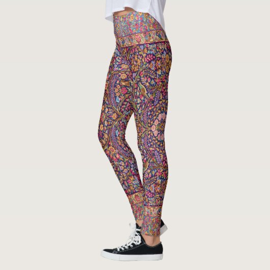 Farbenfrohe Persische Rug Pattern Leggings (Links)