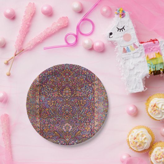 Farbenfrohe Persische Rug Pattern Pappteller (Party)