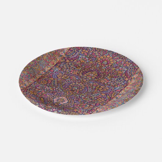 Farbenfrohe Persische Rug Pattern Pappteller (Schrägansicht)