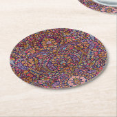Farbenfrohe Persische Rug Pattern Runder Pappuntersetzer (Angewinkelt)