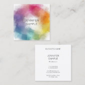 Farbenfrohe Personalisierte Abstrakte Vorlage Eleg Quadratische Visitenkarte (Vorne/Hinten)