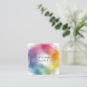 Farbenfrohe Personalisierte Abstrakte Vorlage Eleg Quadratische Visitenkarte (Stehend Vorderseite)