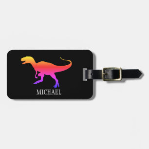 Farbenfrohe Personalisierte Dinosaurier-Reise Gepäckanhänger