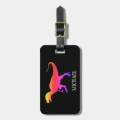 Farbenfrohe Personalisierte Dinosaurier-Reise Gepäckanhänger (Vorderseite vertikal)