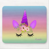 Farbenfrohe - Personalisierte Einhornwand Mousepad (Vorne)