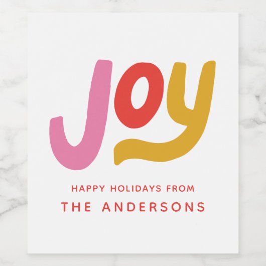 Farbenfrohe Personalisierte Ferien Weinetikett (Einzelnes Label)