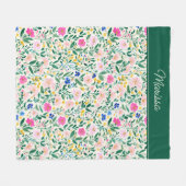 Farbenfrohe personalisierte Floral-Fleece-Decke Fleecedecke (Vorderseite (Horizontal))
