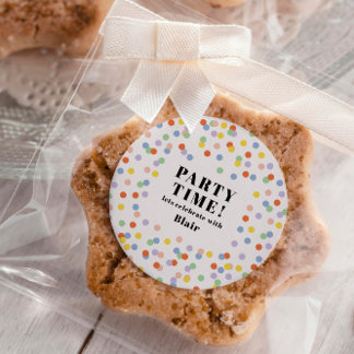 farbenfrohe personalisierte Geburtstagseinladung Runder Aufkleber