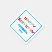 Farbenfrohe Personalisierte Geburtstagszeitung Serviette (Ecke)