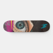 Farbenfrohe Personalisierte Moderne Eye Street Art Skateboard (Horizontal)