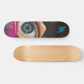 Farbenfrohe Personalisierte Moderne Eye Street Art Skateboard (Horizontal)
