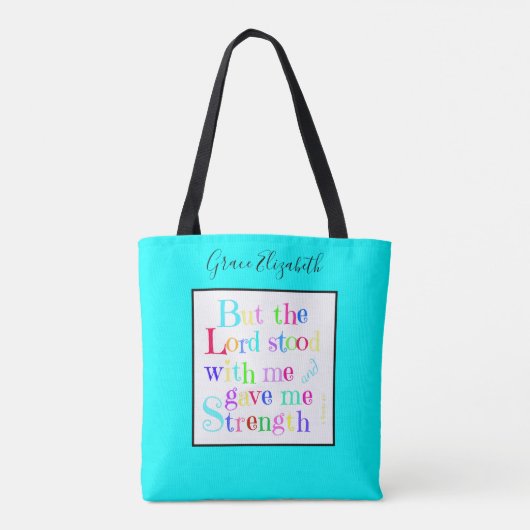 Farbenfrohe Personalisierte, w/Scripting Verse Tasche (Rückseite)