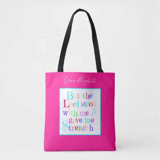 Farbenfrohe Personalisierte, w/Scripting Verse Tasche (Vorderseite)