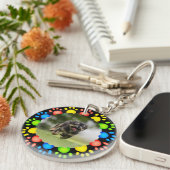 Farbenfrohe Pet Paw Prints Schlüsselanhänger (Vorderseite rechts)