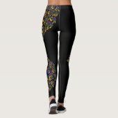 Farbenfrohe Pfaue auf allen farbigen Leggings (Rückseite)