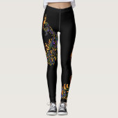 Farbenfrohe Pfaue auf allen farbigen Leggings (Vorderseite)