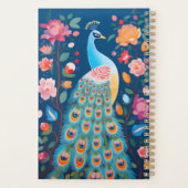 Farbenfrohe Pfaue mit blauen grünen Orangenfedern Planer (Rückseite)