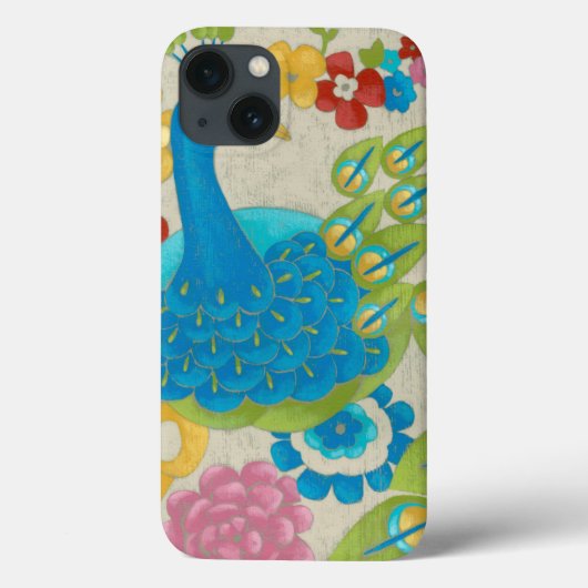 Farbenfrohe Pfaue und Blume Case-Mate iPhone Hülle (Rückseite)