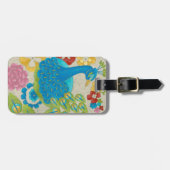 Farbenfrohe Pfaue und Blume Gepäckanhänger (Vorderseite horizontal)