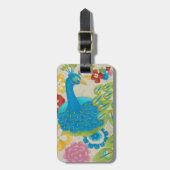 Farbenfrohe Pfaue und Blume Gepäckanhänger (Vorderseite vertikal)