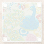 Farbenfrohe Pfaue und Blume Glasuntersetzer (Rückseite)