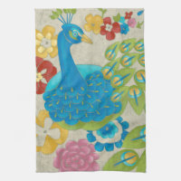Farbenfrohe Pfaue und Blume
