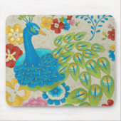Farbenfrohe Pfaue und Blume Mousepad (Vorne)