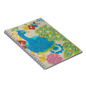 Farbenfrohe Pfaue und Blume Notizblock (Rechte Seite)