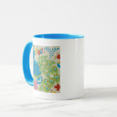 Farbenfrohe Pfaue und Blume Tasse (Vorderseite Links)