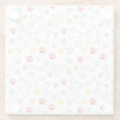 Farbenfrohe Pfauen, Herz und Knochen Doodle Glasuntersetzer (Rückseite)