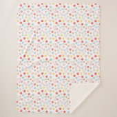 Farbenfrohe Pfauen, Herz und Knochen Doodle Sherpadecke (Vorderseite)