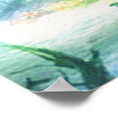 Farbenfrohe Pfauen in scheußlichen Waldposten Poster (Ecke)