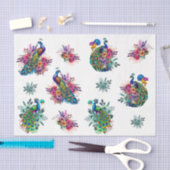 Farbenfrohe Pfauendekoupage Seidenpapier (Handwerk)