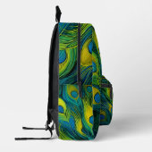 Farbenfrohe Pfauenfeder Bedruckter Rucksack (Links)