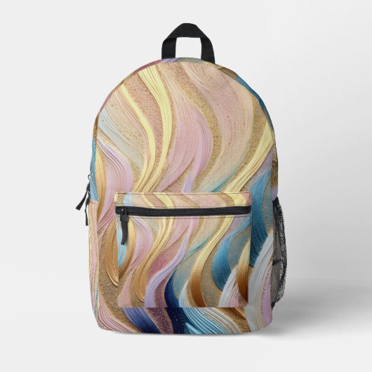 Farbenfrohe Pfauenfeder Bedruckter Rucksack (Vorderseite)