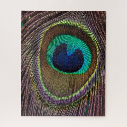 Farbenfrohe Pfauenfeder | Benutzerdefiniert Puzzle (Vertikal)