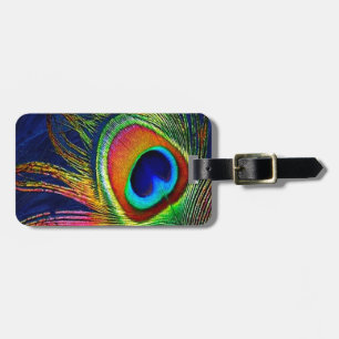 Farbenfrohe Pfauenfeder drucken Gepäckanhänger