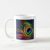 Farbenfrohe Pfauenfeder Kaffeetasse (Links)