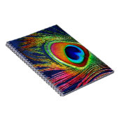 Farbenfrohe Pfauenfeder Notizblock (Rechte Seite)