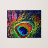 Farbenfrohe Pfauenfeder Puzzle (Horizontal)