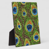 Farbenfrohe PfauenFedern drucken Fotoplatte (Seite)