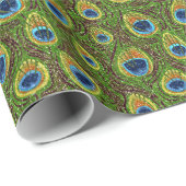 Farbenfrohe PfauenFedern drucken Geschenkpapier (Rolleneckpunkt)