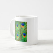 Farbenfrohe PfauenFedern drucken Kaffeetasse (Vorderseite Links)