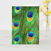 Farbenfrohe PfauenFedern drucken Karte (Gelbe Blume)