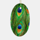 Farbenfrohe PfauenFedern drucken Keramik Ornament (Rechts)