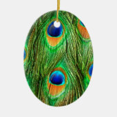 Farbenfrohe PfauenFedern drucken Keramik Ornament (Vorne)