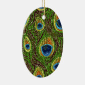 Farbenfrohe PfauenFedern drucken Keramikornament (Rechts)